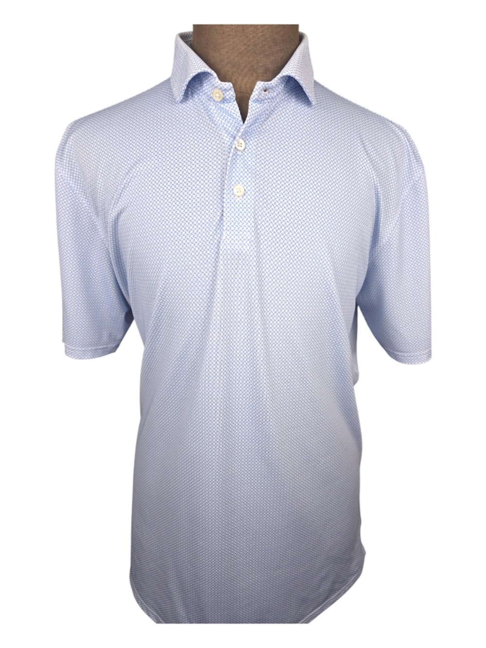 Holderness & Bourne XL The Collins Golf Polo Blue Herringbone OKC CC Logo